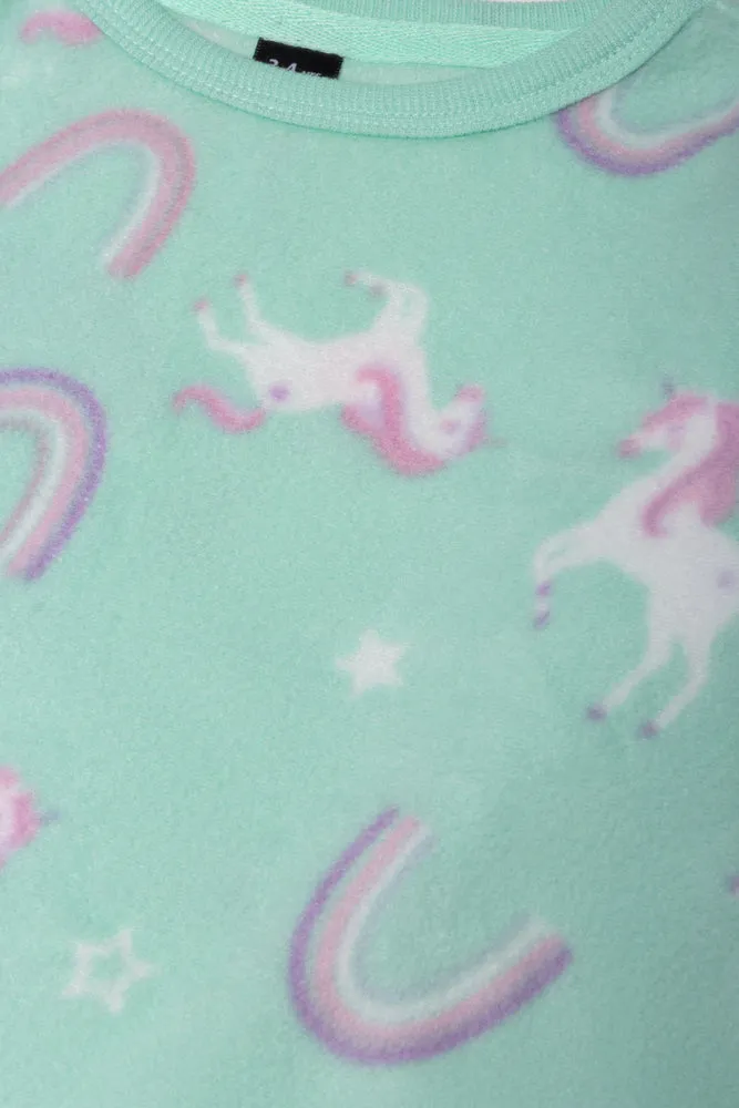 2 Pack Unicorn Pyjamas Purple & Green