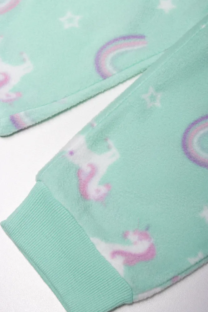 2 Pack Unicorn Pyjamas Purple & Green