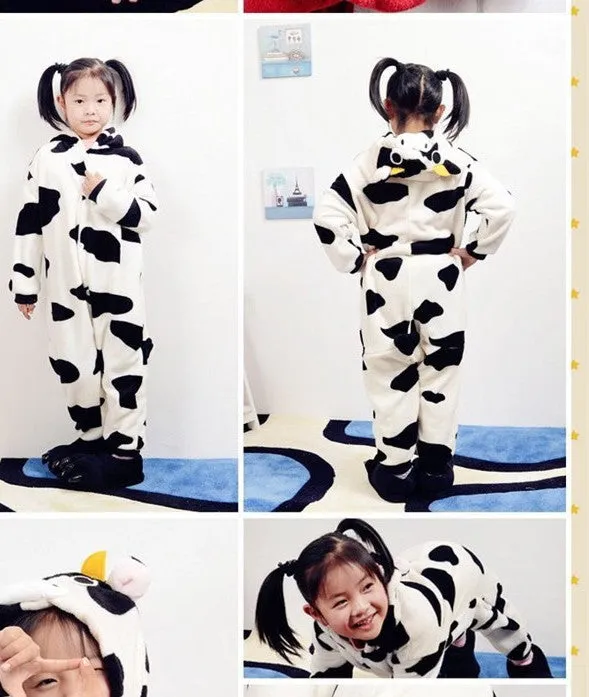 20 Style 2-11Y Girls Boys Children Flannel Animal pajamas Kid Clothes Cute pyjamas Hooded Romper Sleepwear Without Shoes