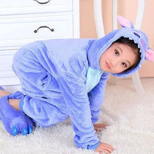 20 Style 2-11Y Girls Boys Children Flannel Animal pajamas Kid Clothes Cute pyjamas Hooded Romper Sleepwear Without Shoes