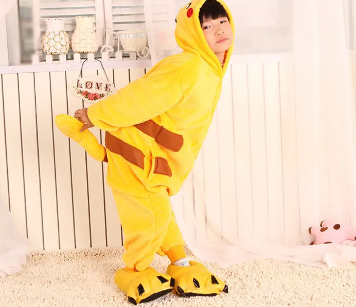 20 Style 2-11Y Girls Boys Children Flannel Animal pajamas Kid Clothes Cute pyjamas Hooded Romper Sleepwear Without Shoes