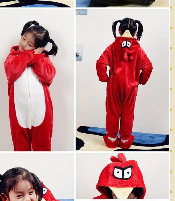 20 Style 2-11Y Girls Boys Children Flannel Animal pajamas Kid Clothes Cute pyjamas Hooded Romper Sleepwear Without Shoes