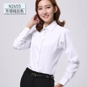 2021 Spring New Office OL White Shirt Women Long Sleeve Blouse Ladies Tops Plus Size Blouses Women Work Shirts XS-4XL 12colors