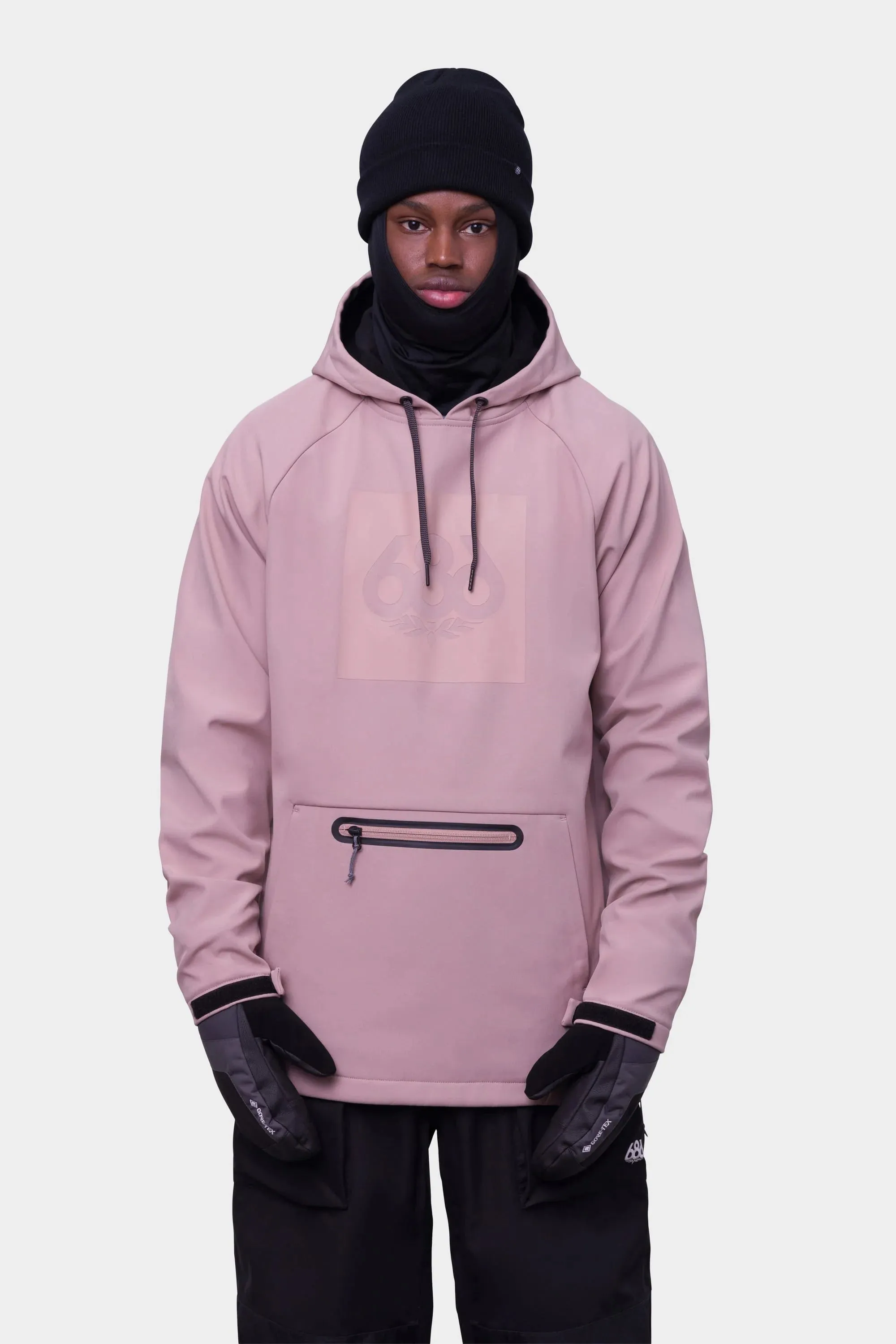 686 Waterproof Hoodie Mens Dusty Mauve
