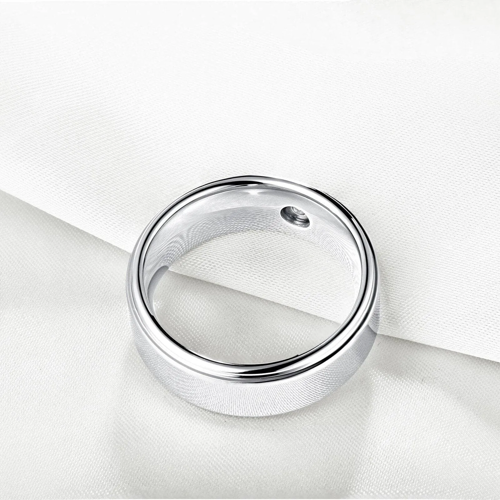 8mm Tungsten Carbide Men's Wedding Band with Diamond