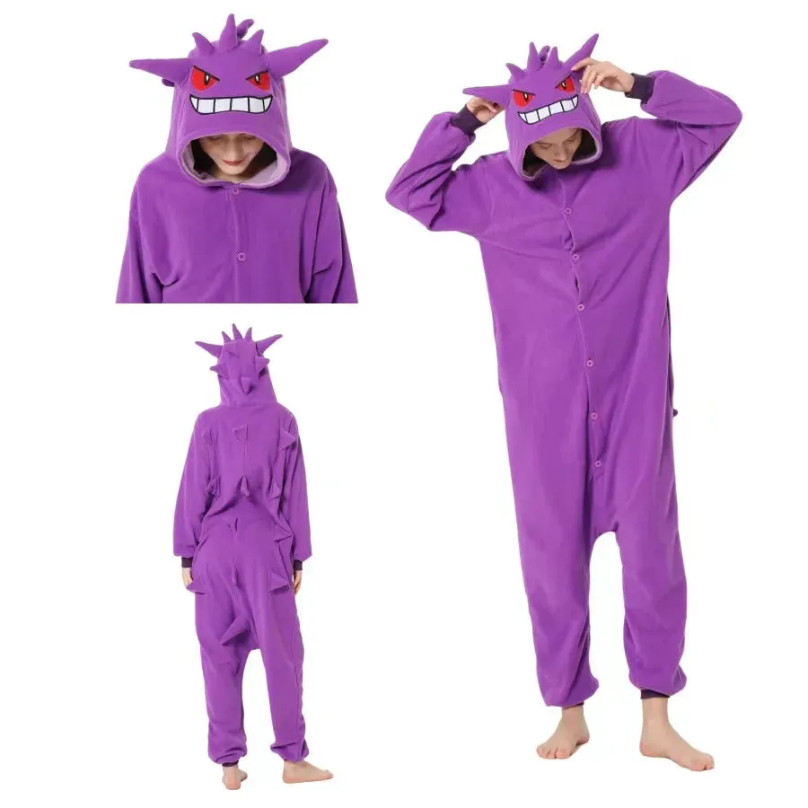Adults Cartoon Kigurumi Bulbasaur Onesie Cosplay Costume One-Piece Pajama New Year Gift Full Body Pijama Christmas Sleepwear