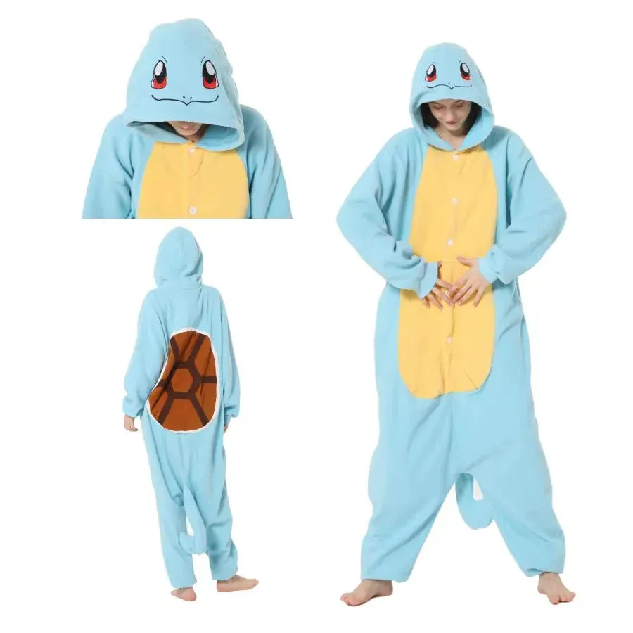 Adults Cartoon Kigurumi Bulbasaur Onesie Cosplay Costume One-Piece Pajama New Year Gift Full Body Pijama Christmas Sleepwear