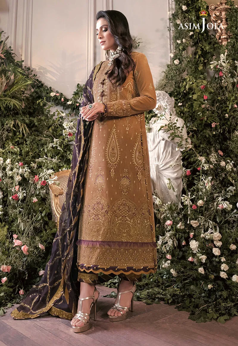 AJAM-07 | The Ayeza Edit by Asim Jofa Makhmal Royal Velvet Winter Collection 2022 | Unstitched Embroidered Velvet Suits