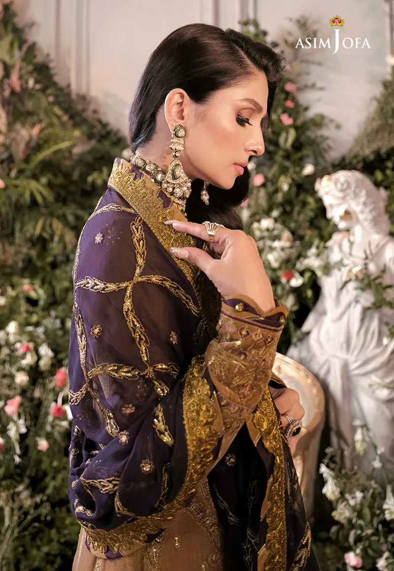 AJAM-07 | The Ayeza Edit by Asim Jofa Makhmal Royal Velvet Winter Collection 2022 | Unstitched Embroidered Velvet Suits