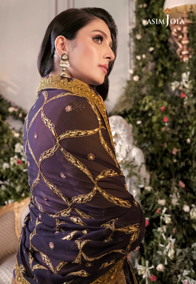 AJAM-07 | The Ayeza Edit by Asim Jofa Makhmal Royal Velvet Winter Collection 2022 | Unstitched Embroidered Velvet Suits
