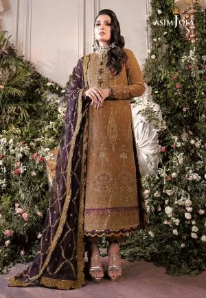 AJAM-07 | The Ayeza Edit by Asim Jofa Makhmal Royal Velvet Winter Collection 2022 | Unstitched Embroidered Velvet Suits