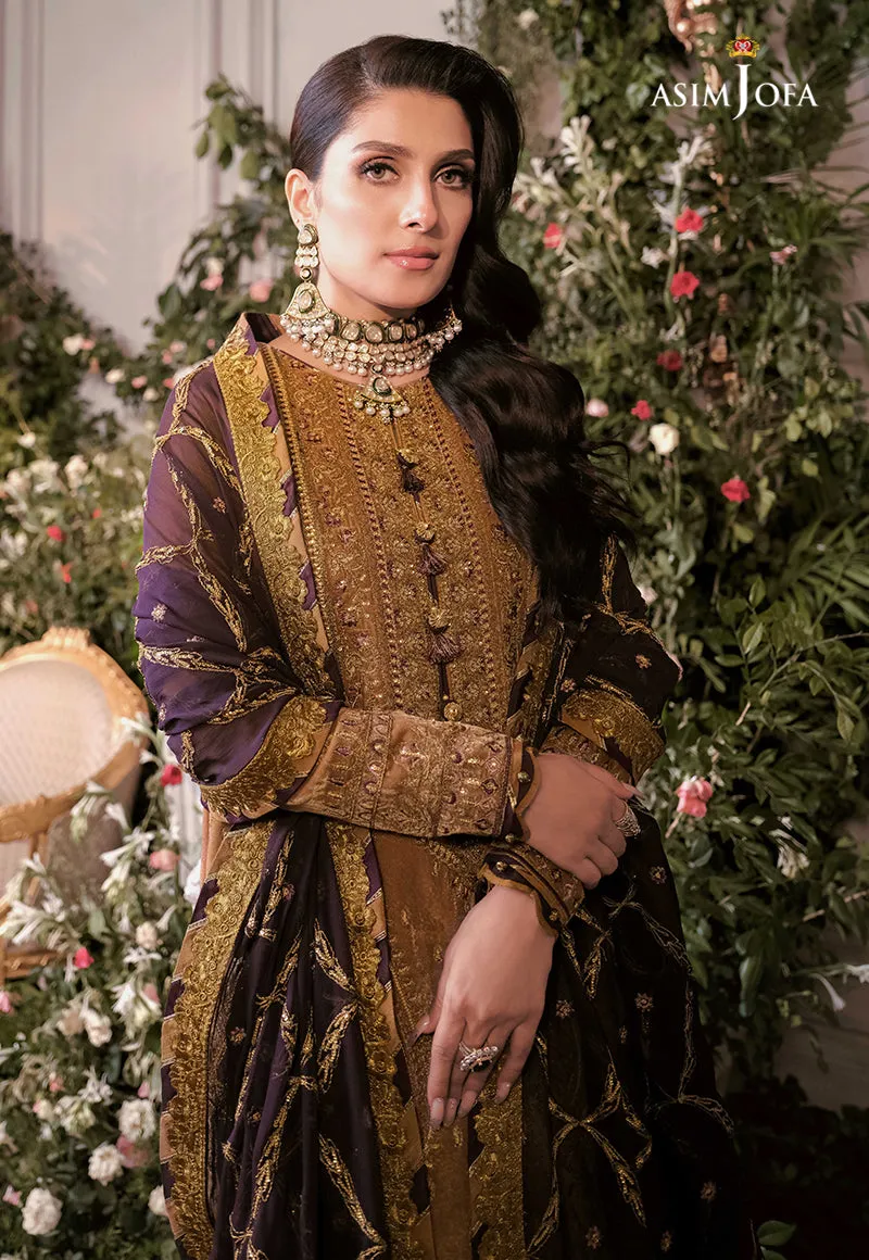 AJAM-07 | The Ayeza Edit by Asim Jofa Makhmal Royal Velvet Winter Collection 2022 | Unstitched Embroidered Velvet Suits