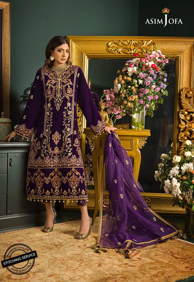 AJMR-02 | Asim Jofa Makhmal Royal Valvet Collection 2021 | Unstitched Valvet Suits