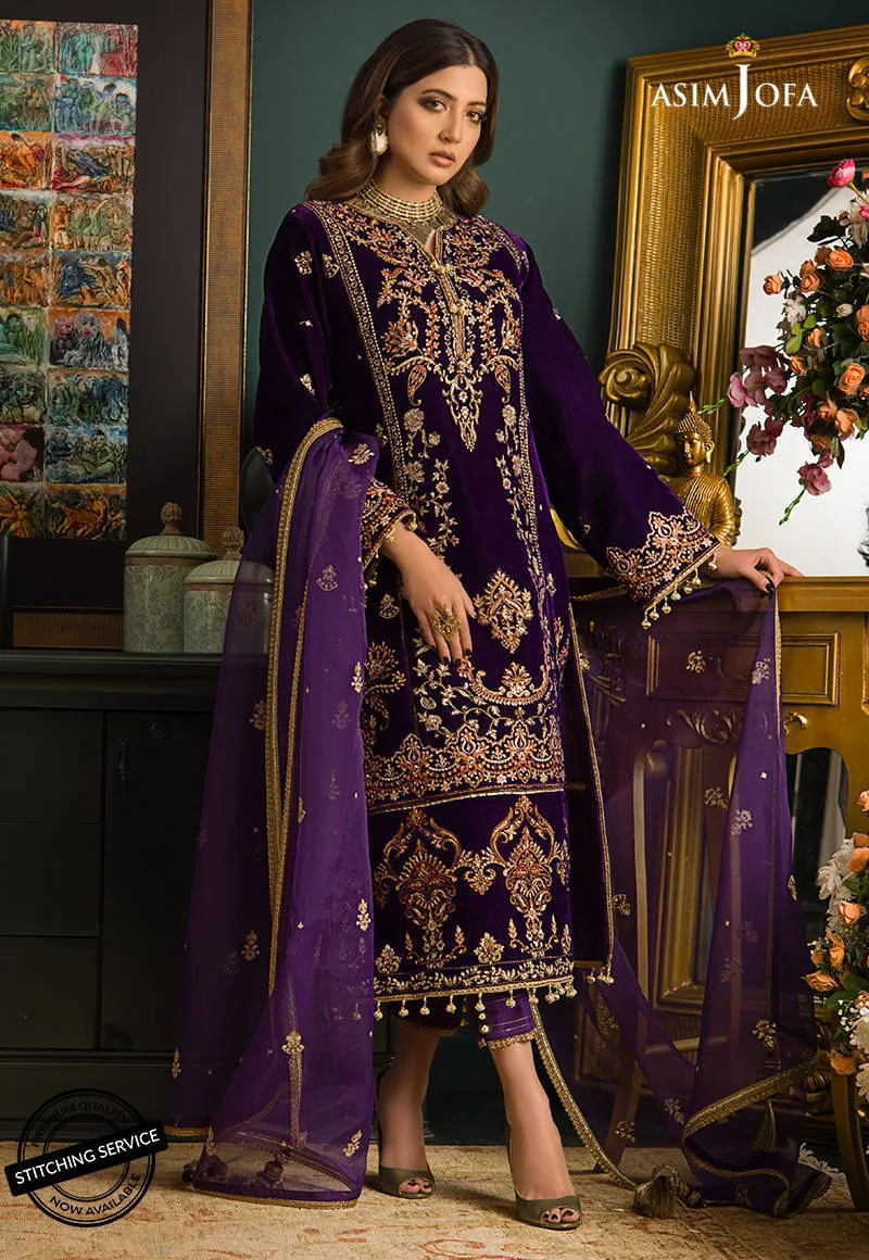 AJMR-02 | Asim Jofa Makhmal Royal Valvet Collection 2021 | Unstitched Valvet Suits