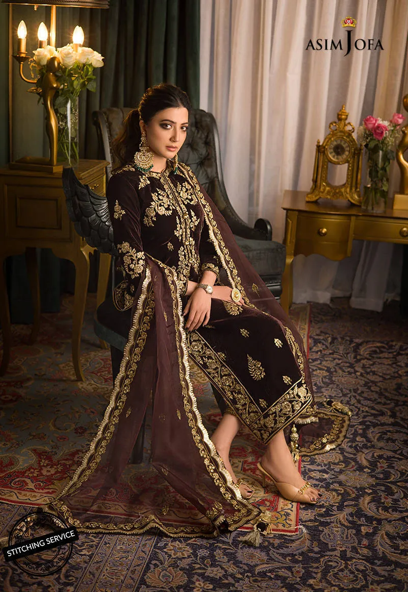 AJMR-07 | Asim Jofa Makhmal Royal Valvet Collection 2021 | Unstitched Valvet Suits