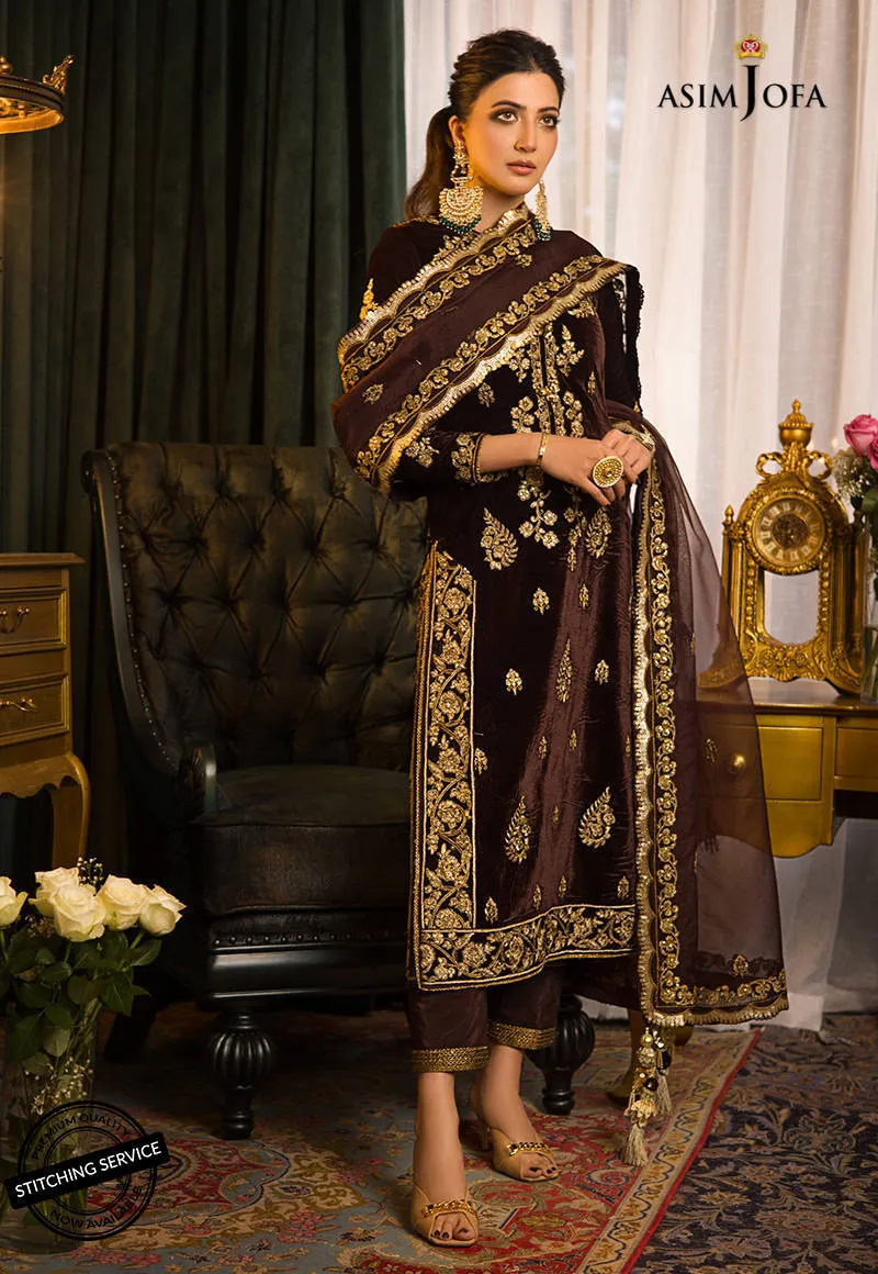 AJMR-07 | Asim Jofa Makhmal Royal Valvet Collection 2021 | Unstitched Valvet Suits