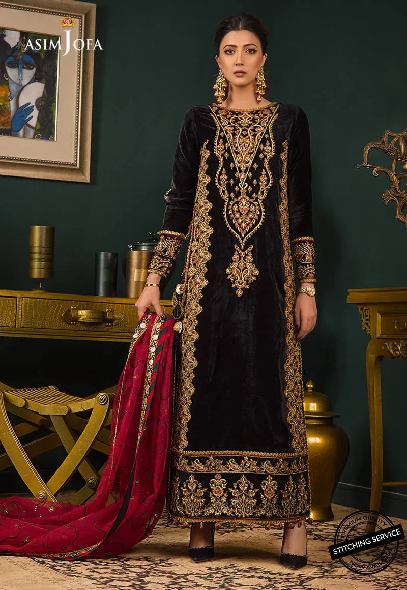 AJMR-10 | Asim Jofa Makhmal Royal Valvet Collection 2021 | Unstitched Valvet Suits