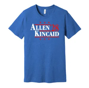 Allen & Kincaid '28 - Buffalo Football Legends Political Campaign Parody T-Shirt - Hyper Than Hype Shirts