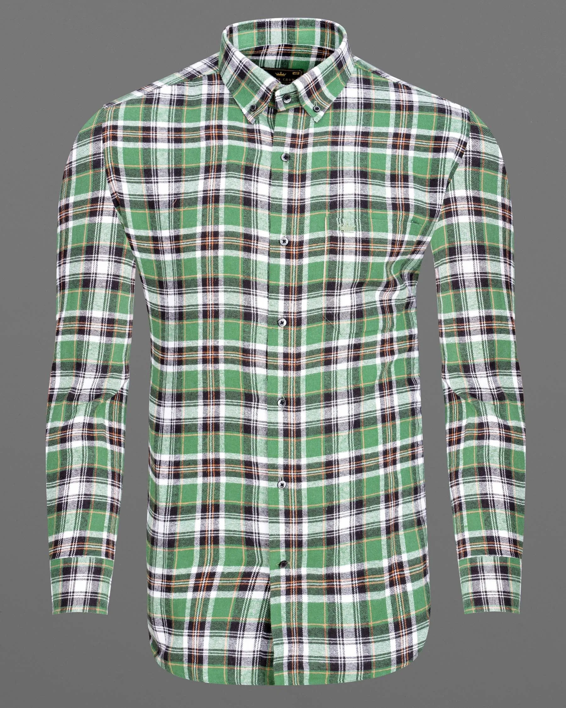 Amulet Green and off white Plaid Flannel Shirt