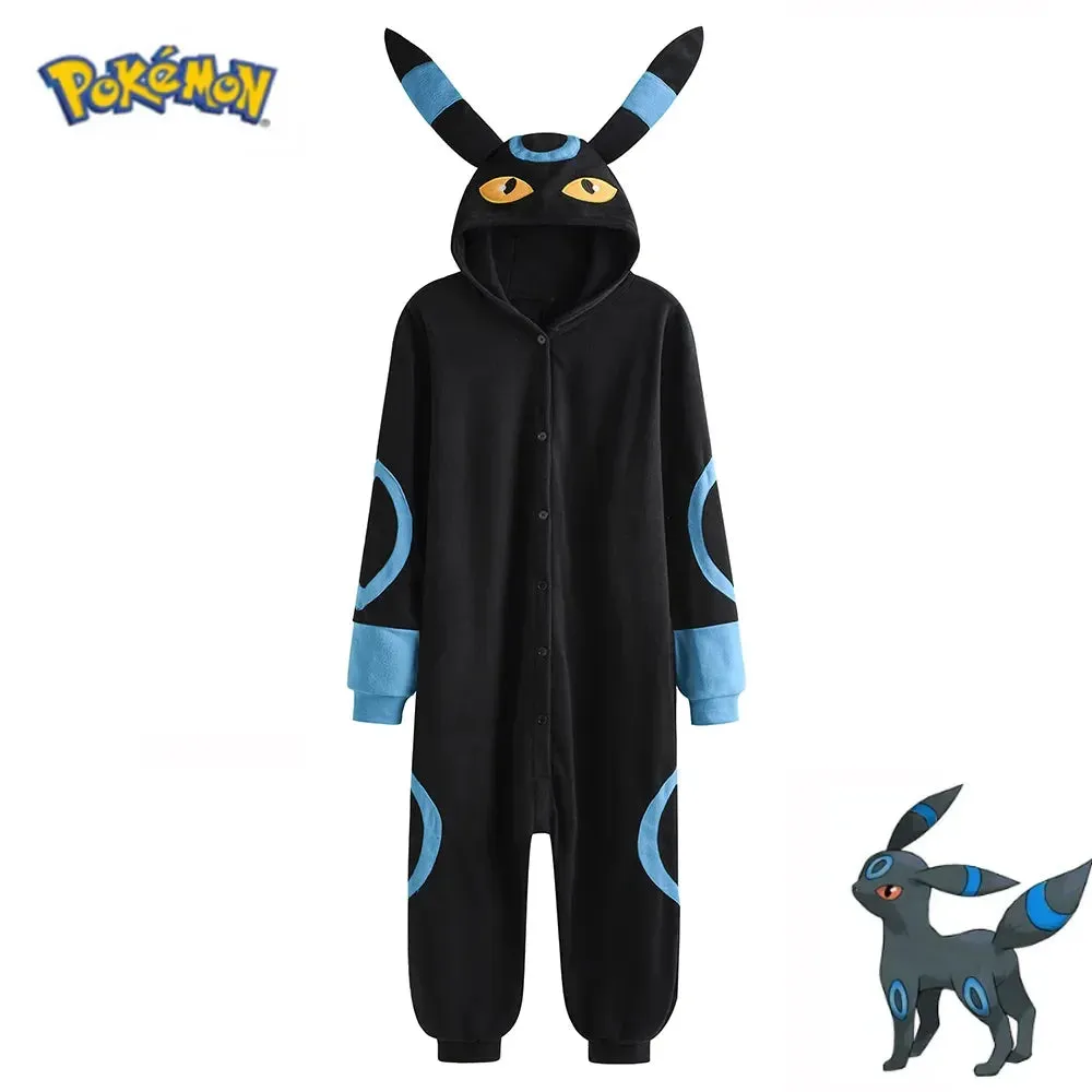 Anime  Onesies Eevee Adults Cosplay Costume Snorlax Squirtle One-Piece Pajama Full Body Pijama Christmas Sleepwear Halloween