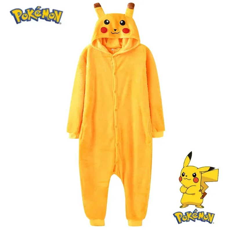 Anime  Onesies Eevee Adults Cosplay Costume Snorlax Squirtle One-Piece Pajama Full Body Pijama Christmas Sleepwear Halloween