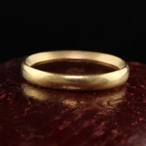 Antique Art Deco 18K Yellow Gold Classic Wedding Band