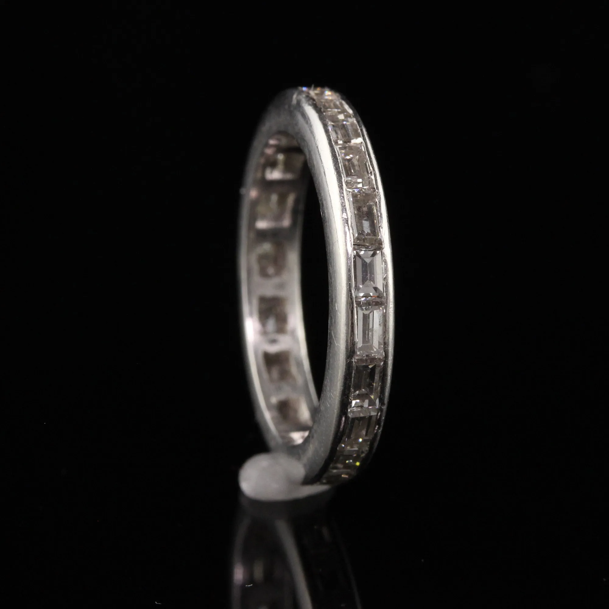 Antique Art Deco Platinum Baguette Diamond Eternity Band - Size 6