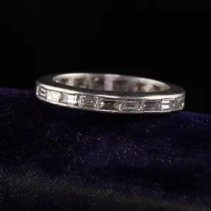 Antique Art Deco Platinum Baguette Diamond Eternity Band - Size 6