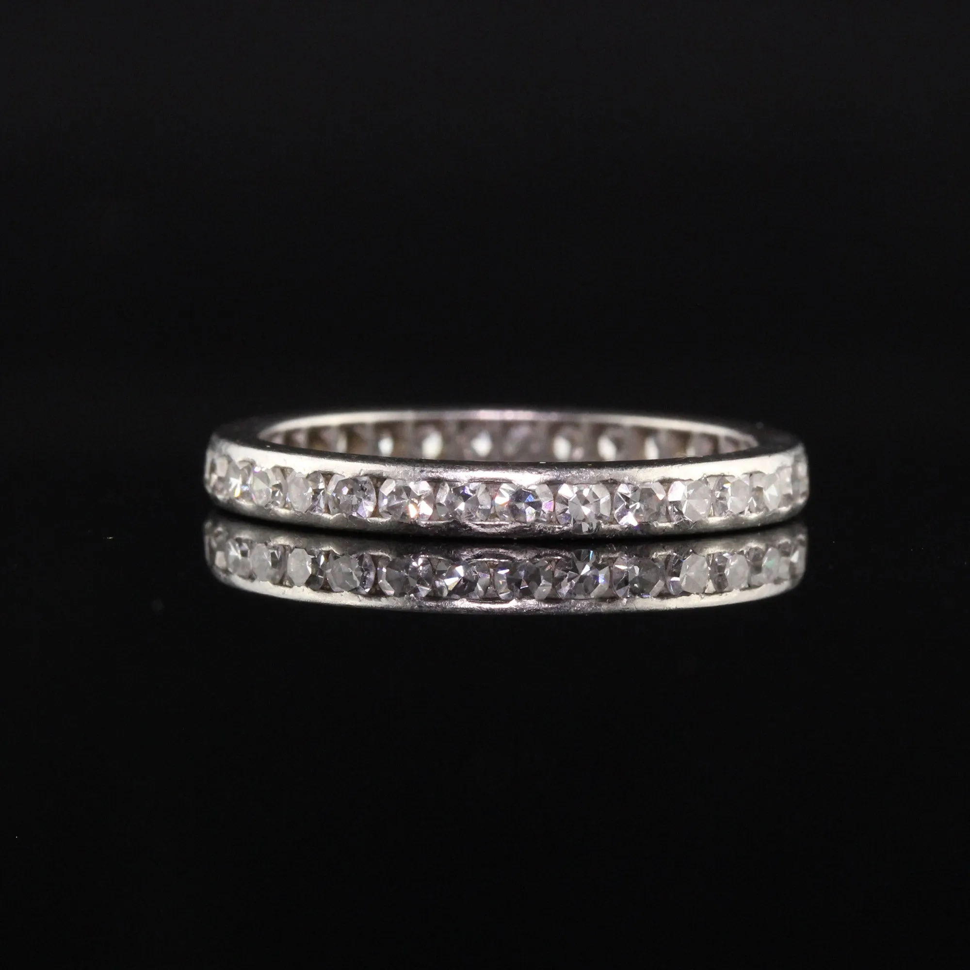 Antique Art Deco Platinum Single Cut Diamond Eternity Band