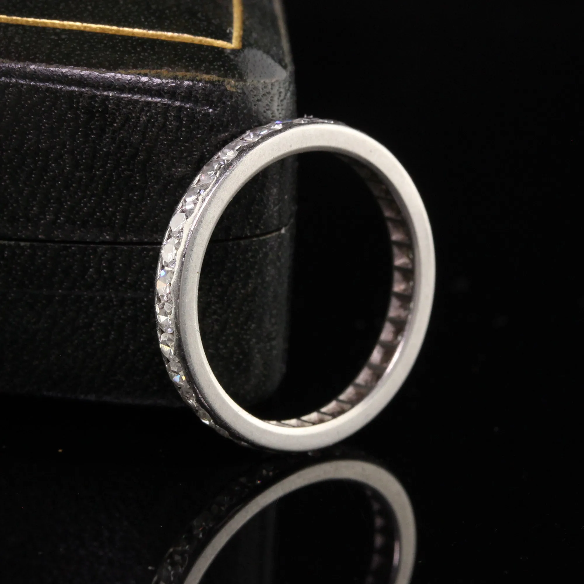 Antique Art Deco Platinum Single Cut Diamond Eternity Band