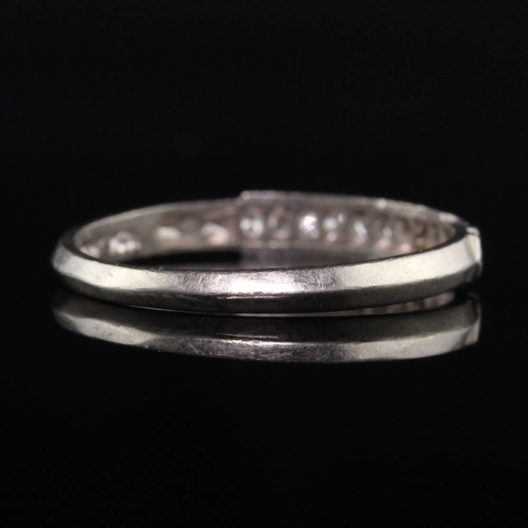 Antique Art Deco Platinum Single Cut Diamond Wedding Band