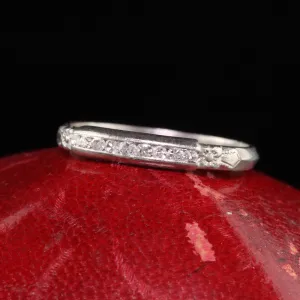 Antique Art Deco Platinum Single Cut Diamond Wedding Band