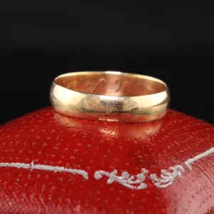 Antique Victorian 14K Yellow Gold Engraved Wedding Band - Size 4 1/4