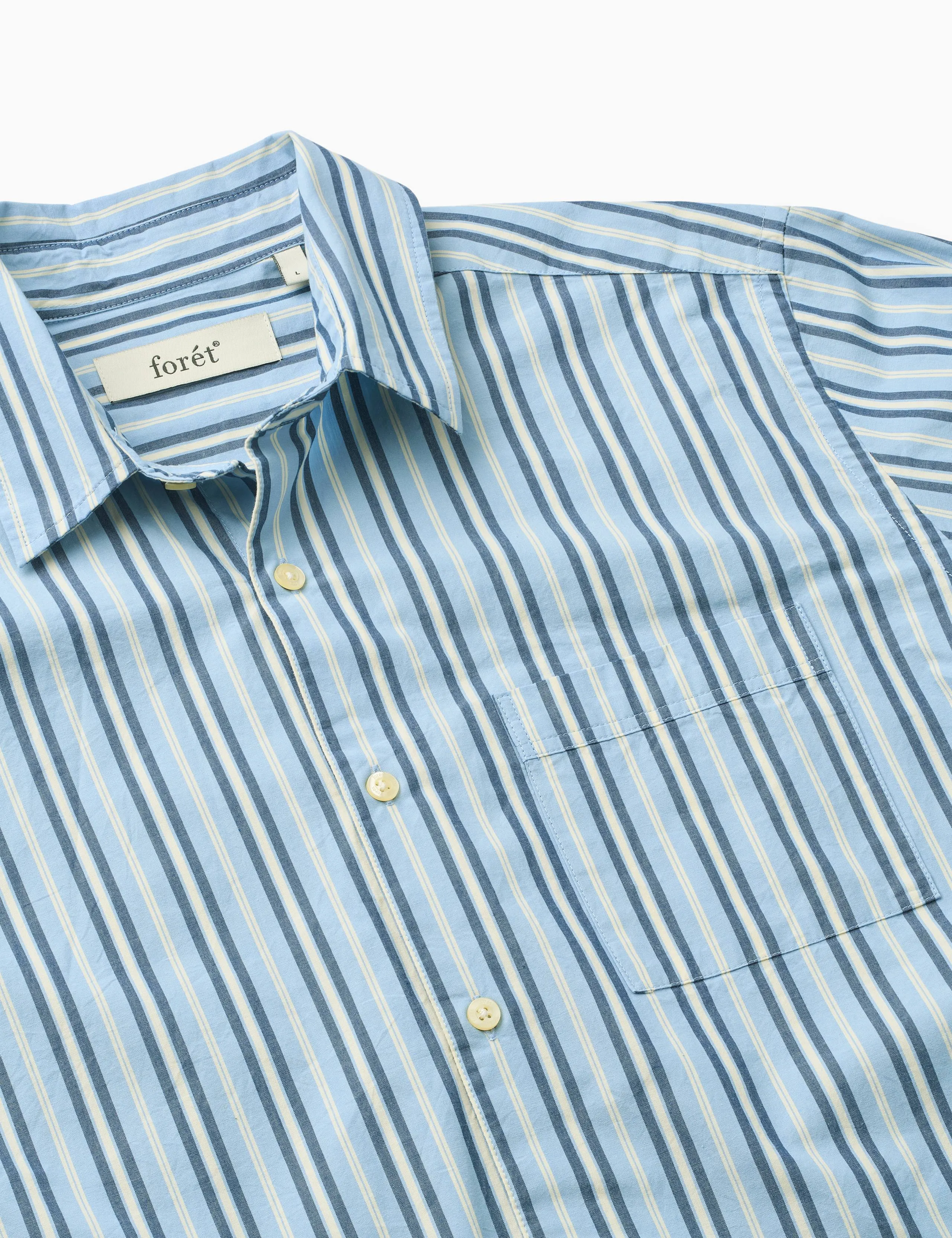 ATLAS POPLIN SHIRT - LIGHT BLUE STRIPE