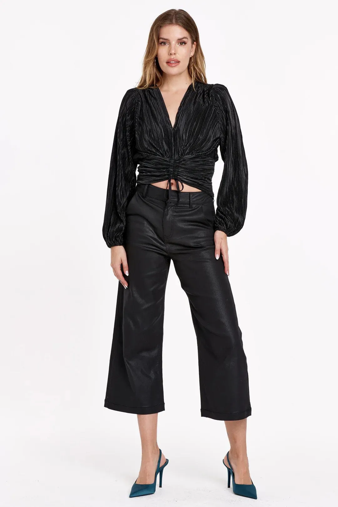 Audrey Super High Rise Cropped Wide Leg Pants