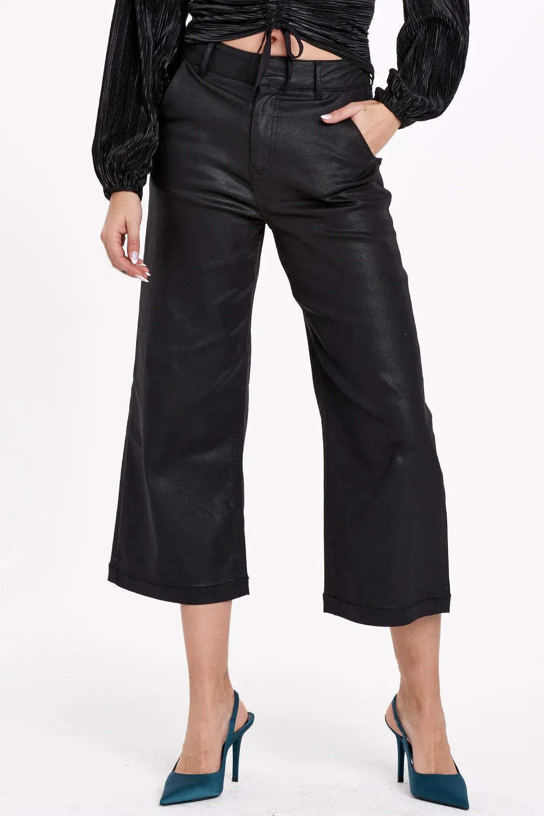 Audrey Super High Rise Cropped Wide Leg Pants