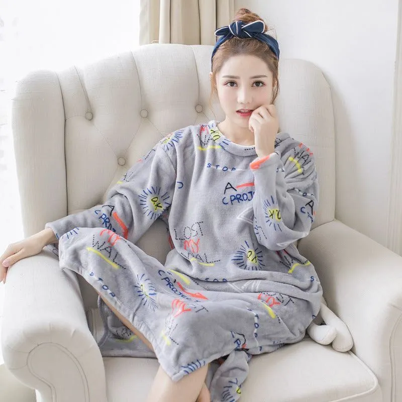 Autumn And Winter Pajamas Women Winter Flannel Pajamas Women