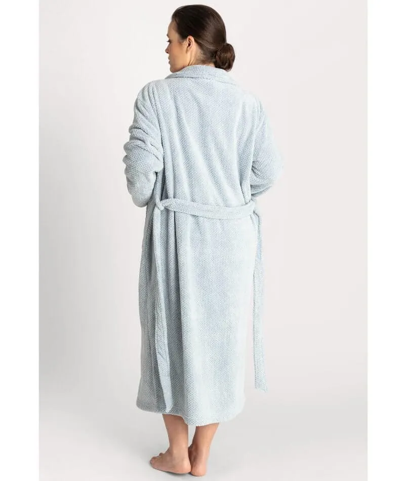 Ava & Audrey Betty Jacquard Fleece Robe - Denim