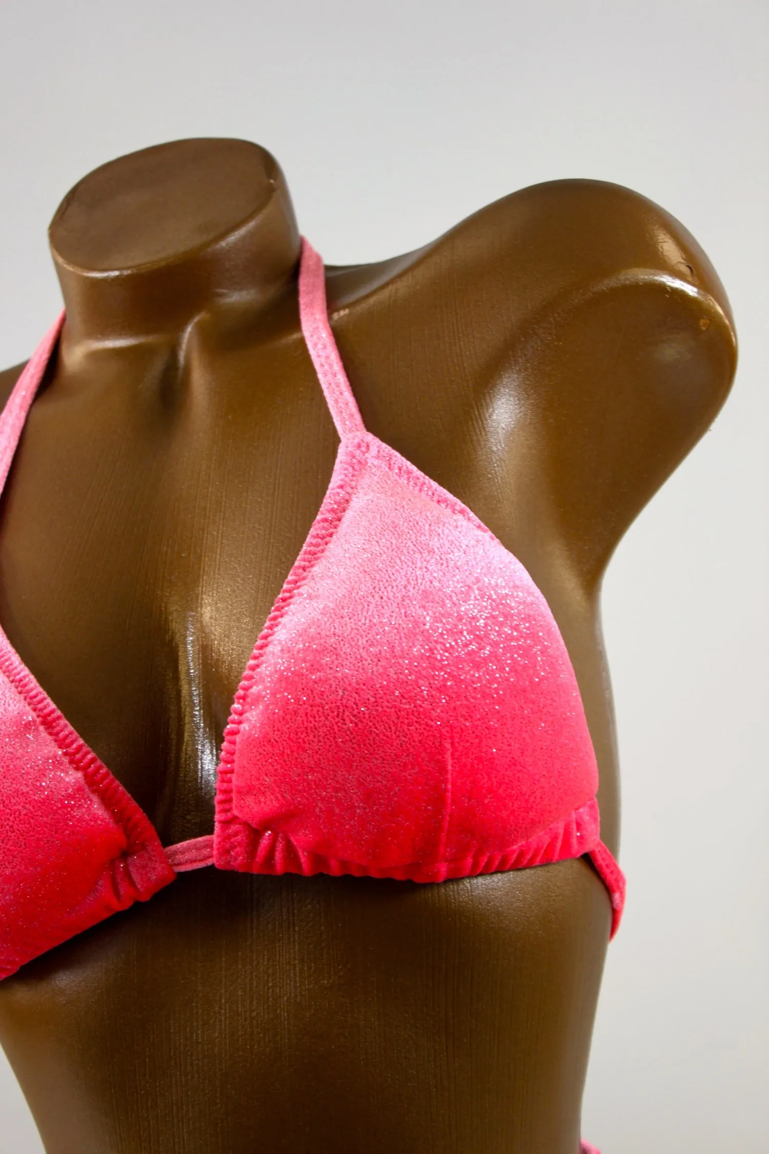 Baby Pink Glittery Velvet Posing Suit