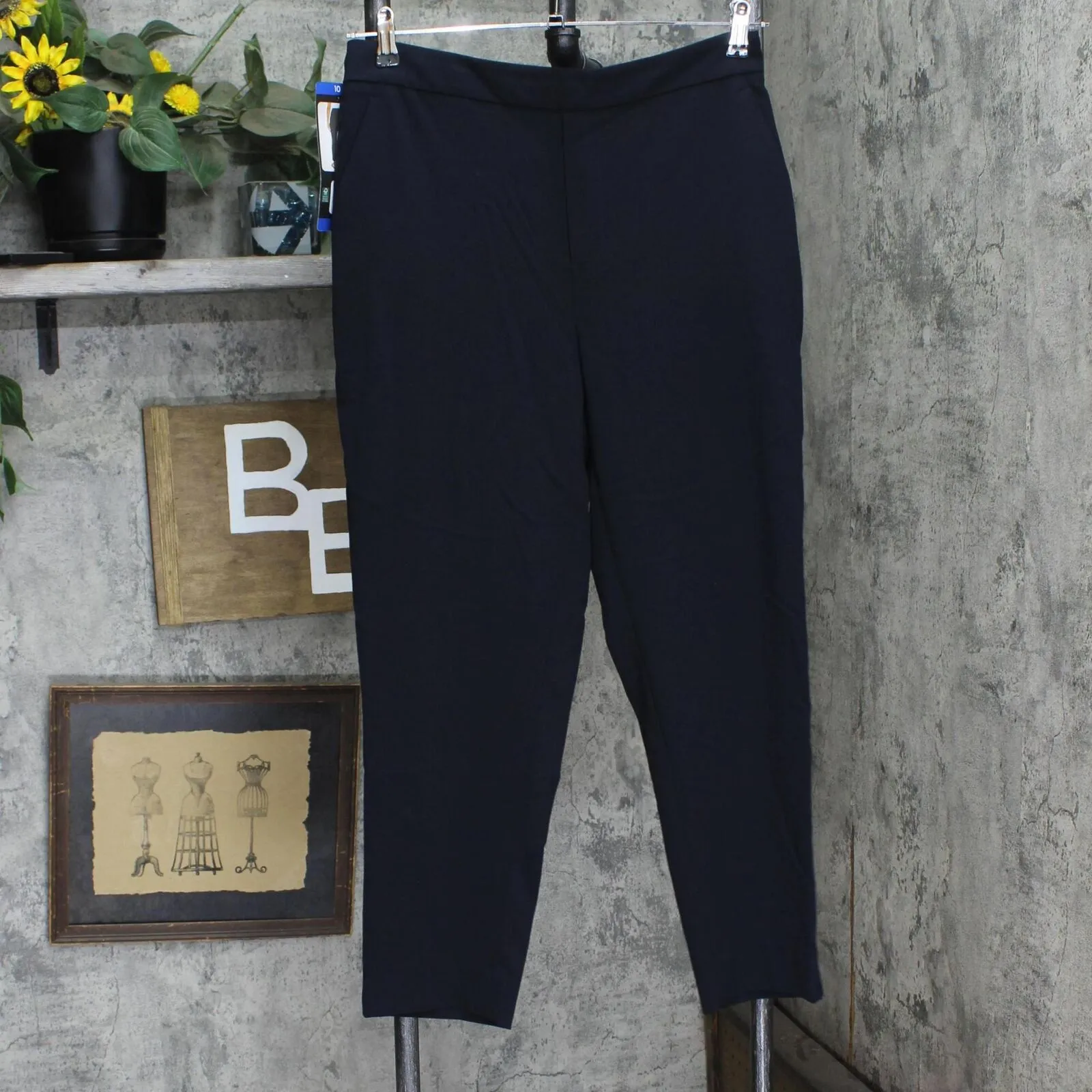 Banana Republic Womens Pull On Tapered Elastic Waist Pants 1588693 Black 10