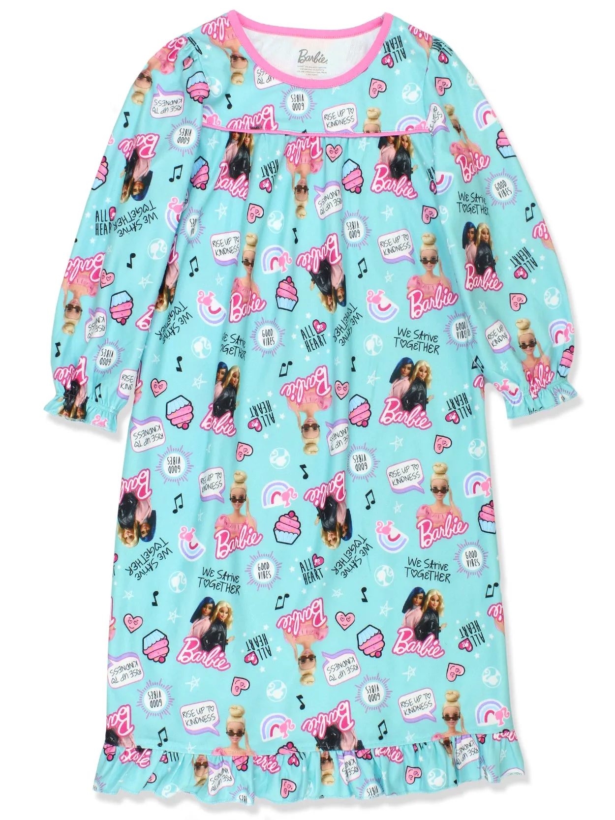 Barbie Girls Flannel Granny Gown Nightgown