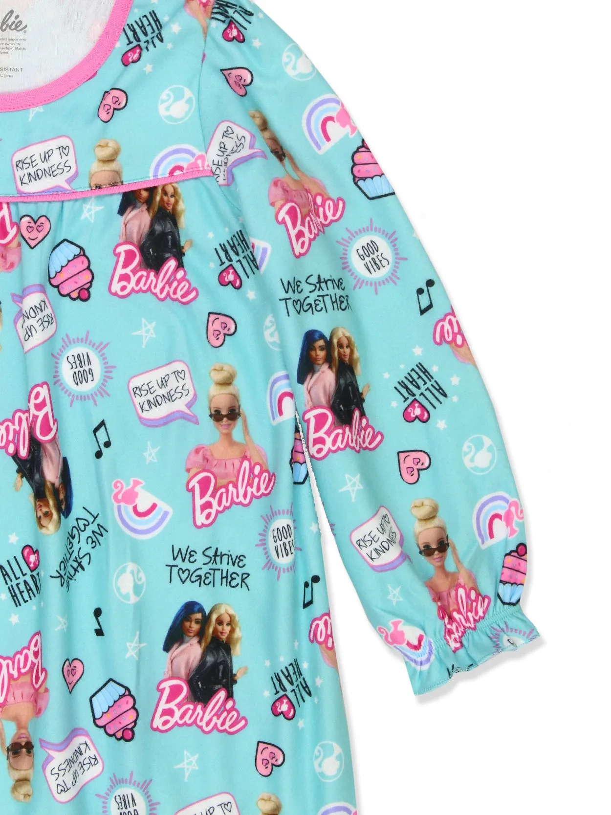 Barbie Girls Flannel Granny Gown Nightgown