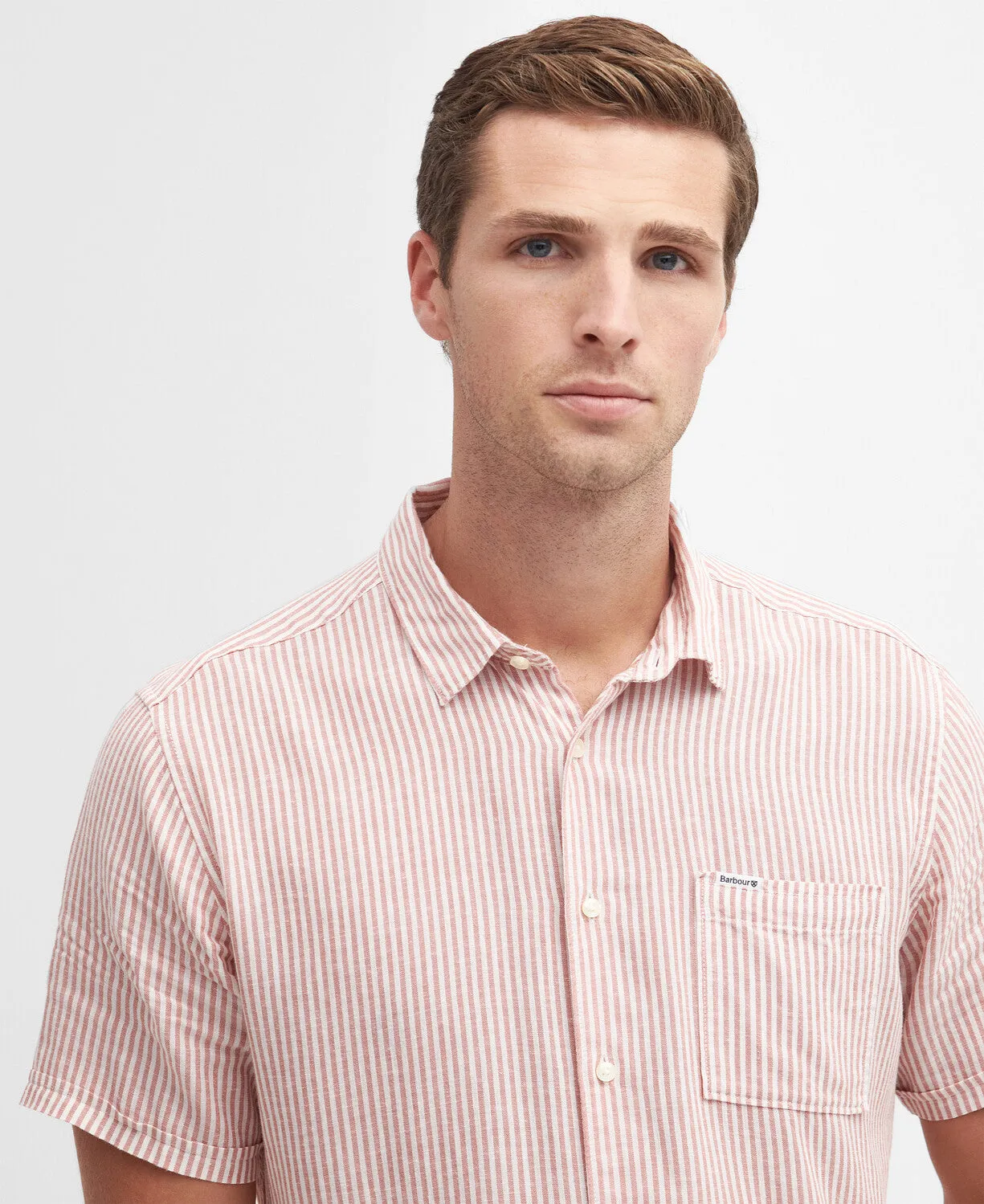 Barbour Mens Deerpark summer shirt - Pink clay