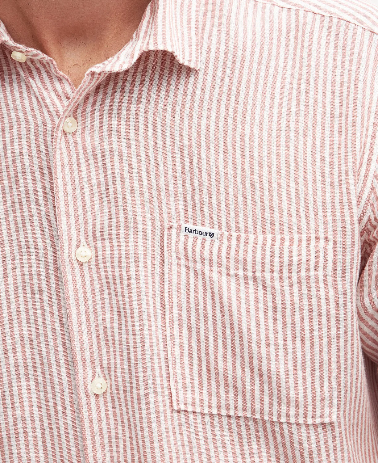 Barbour Mens Deerpark summer shirt - Pink clay