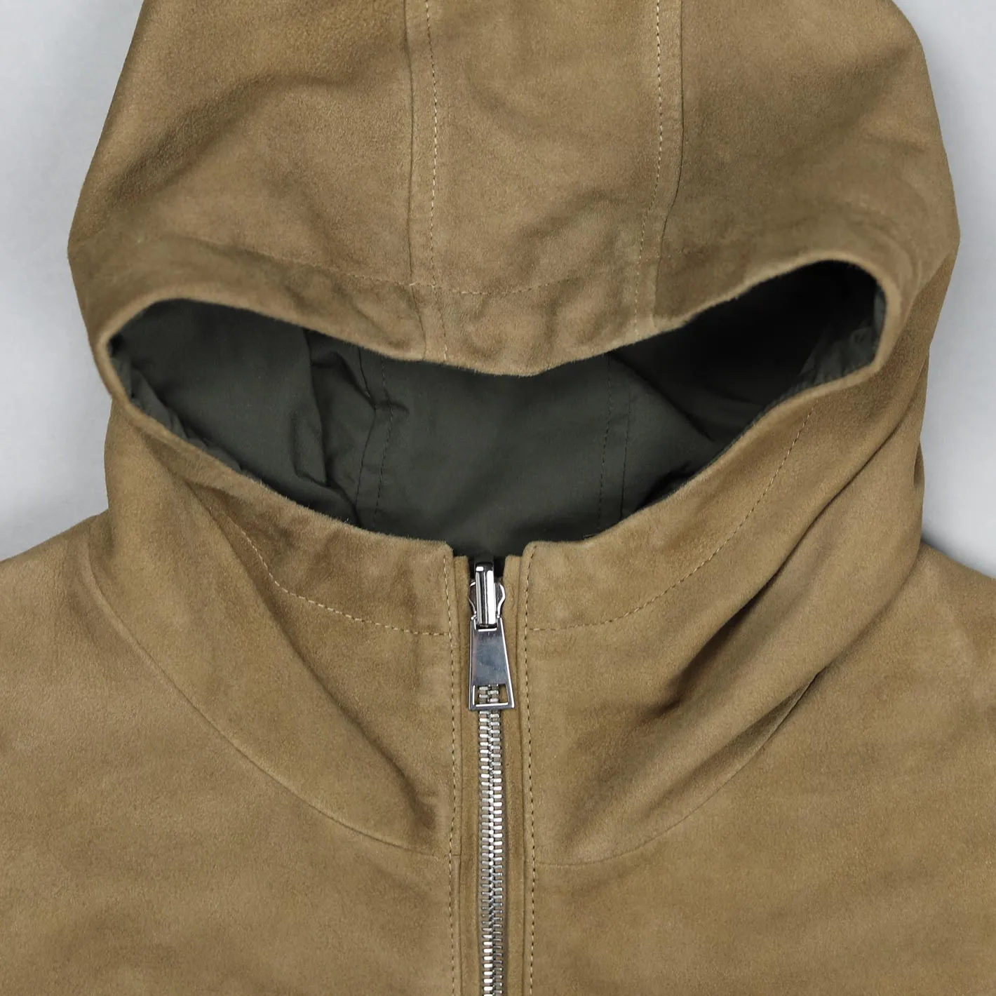 Beige Green Reversible Hooded Jacket