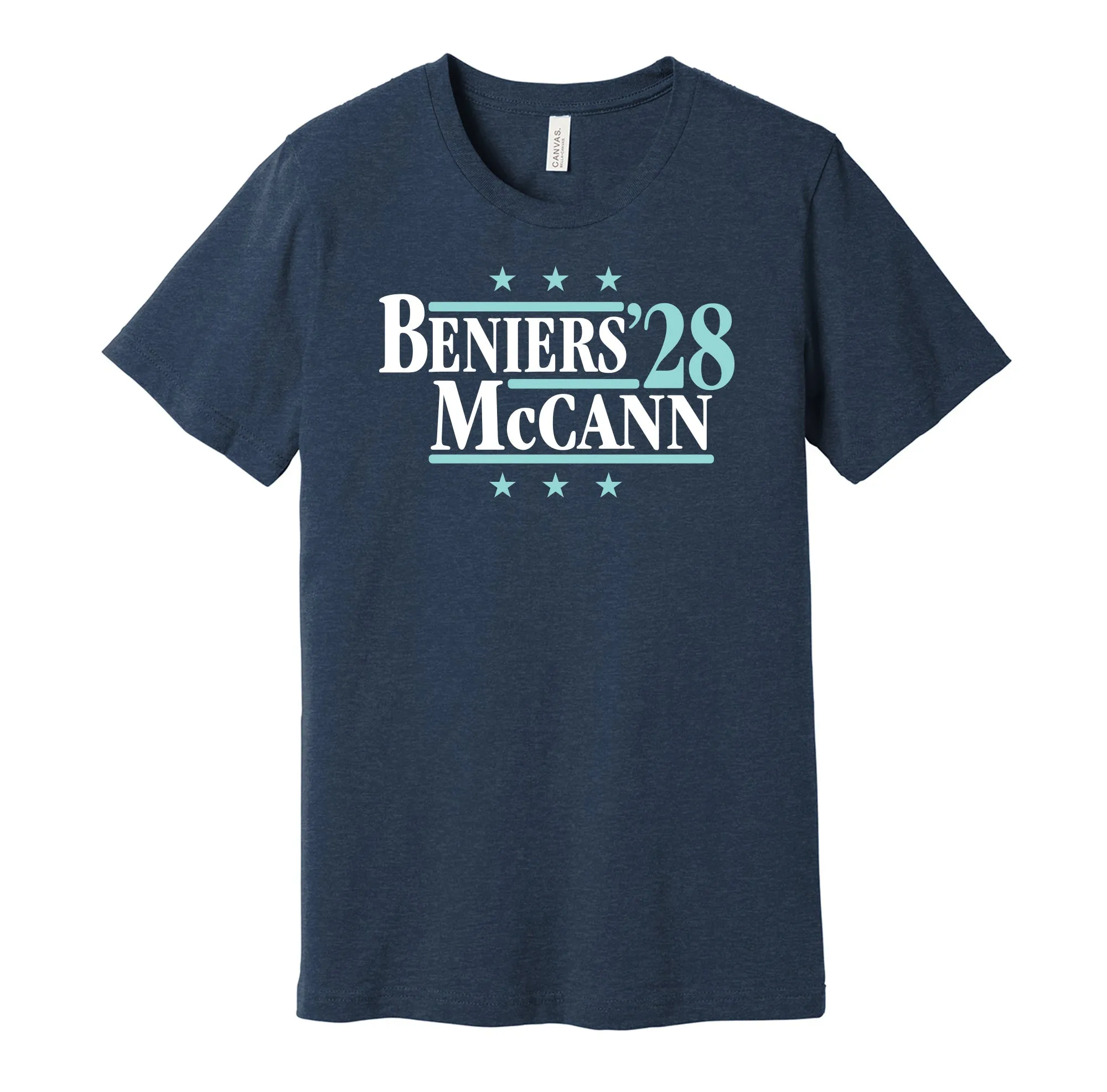 Beniers & McCann '28 - Seattle Hockey Political Campaign Parody T-Shirt - Hyper Than Hype Shirts