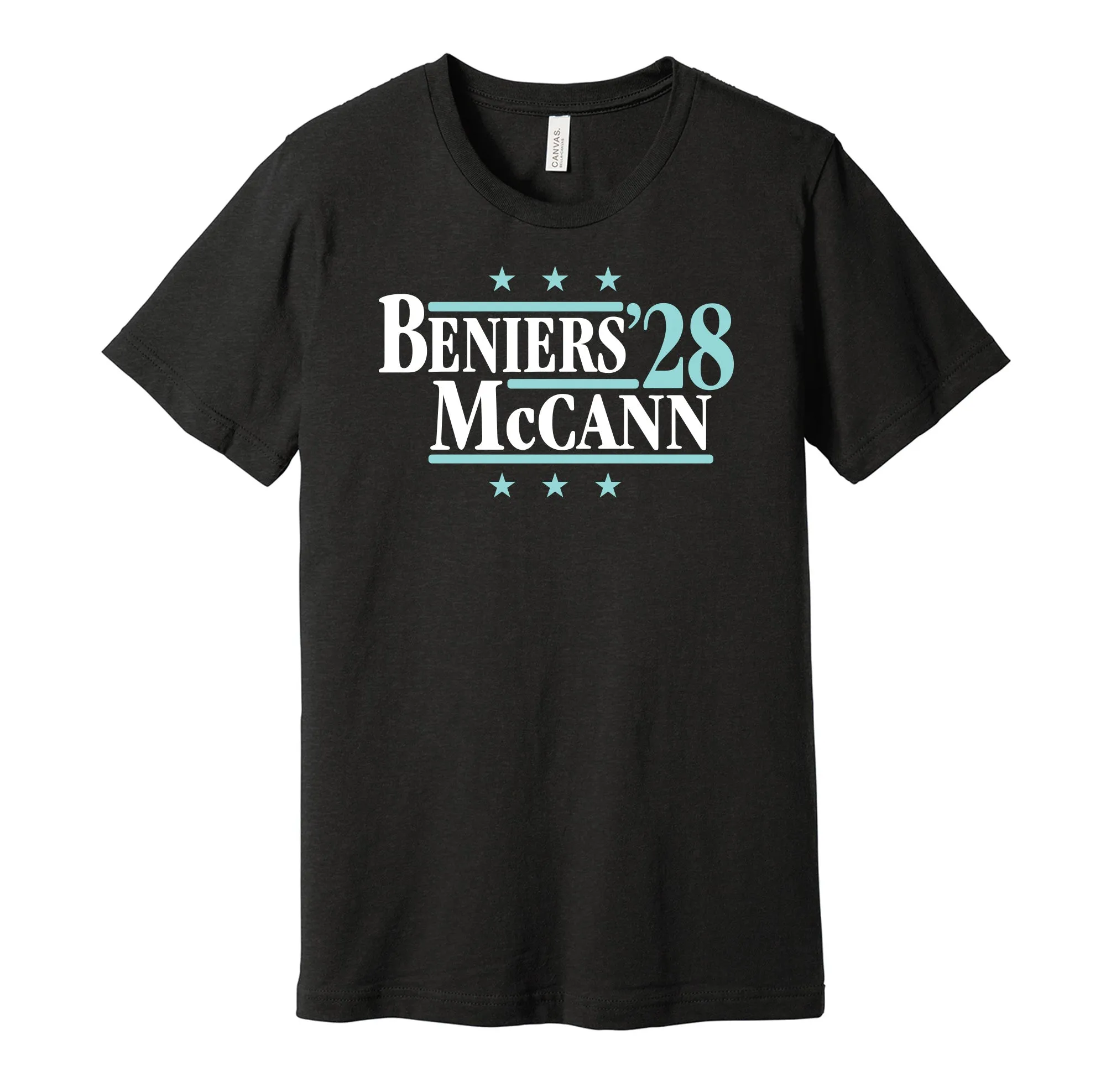 Beniers & McCann '28 - Seattle Hockey Political Campaign Parody T-Shirt - Hyper Than Hype Shirts