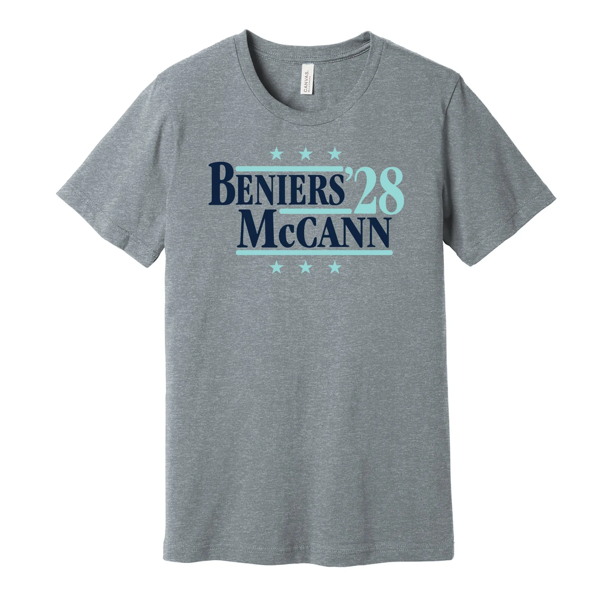 Beniers & McCann '28 - Seattle Hockey Political Campaign Parody T-Shirt - Hyper Than Hype Shirts
