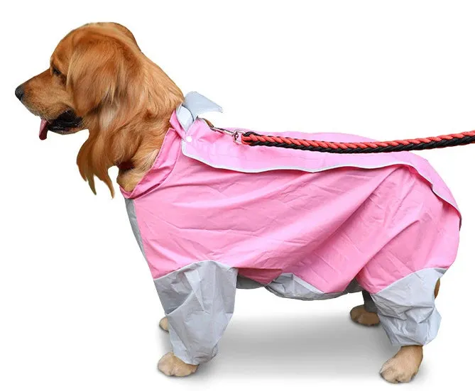 Big Dogs Raincoat Waterproof Dog Jumpsuit Dot Rain Cape For Medium Big Dogs Hooded Jacket Pet Rain Coat chubasquero para perrors
