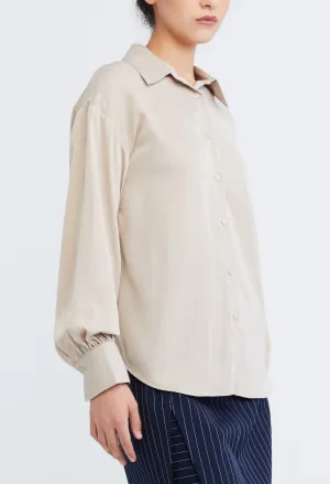 Bishop Collared Balloon Sleeve Blouse